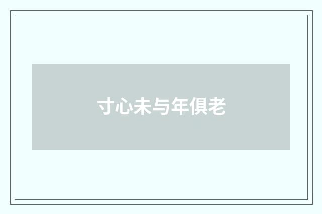 寸心未与年俱老