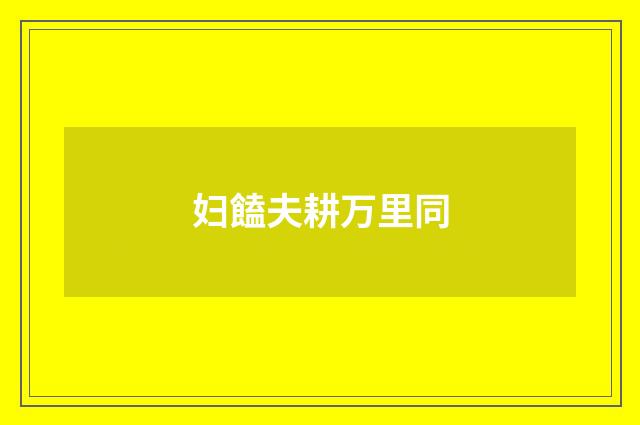 妇饁夫耕万里同