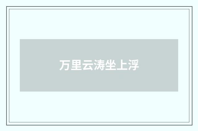 万里云涛坐上浮