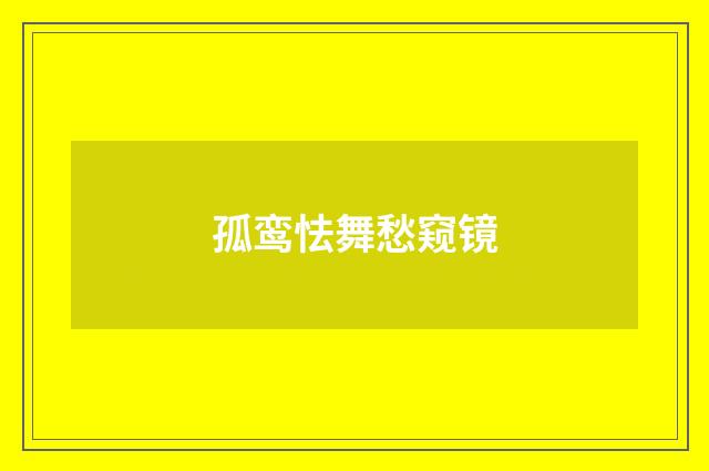 孤鸾怯舞愁窥镜