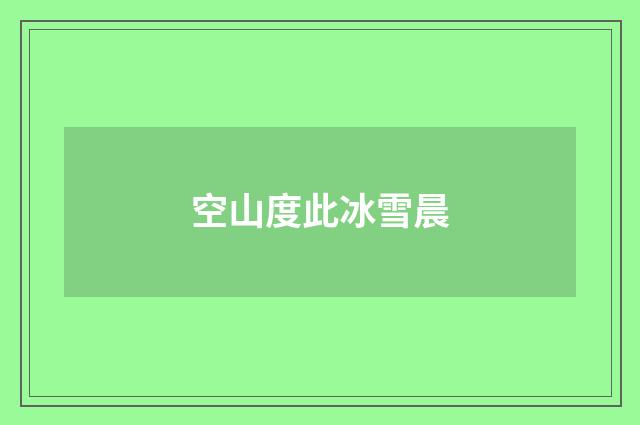 空山度此冰雪晨