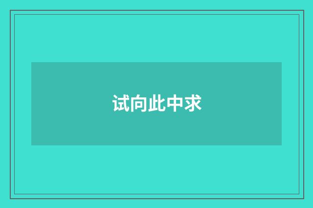 试向此中求