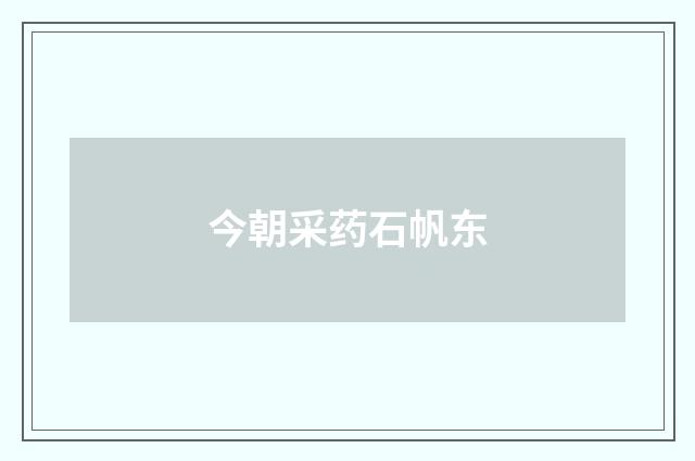 今朝采药石帆东