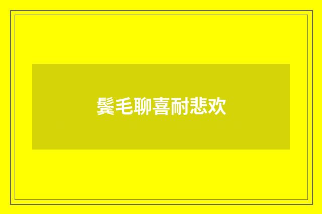 鬓毛聊喜耐悲欢
