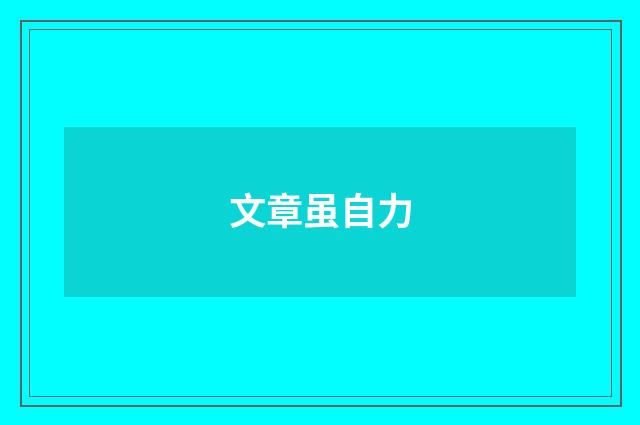 文章虽自力