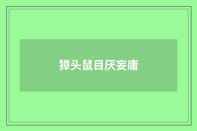 獐头鼠目厌妄庸