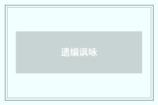 遗编讽咏