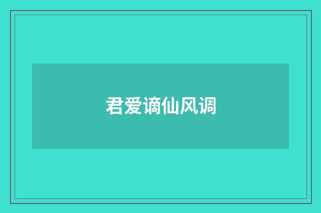 君爱谪仙风调