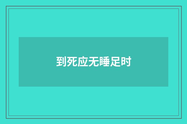 到死应无睡足时