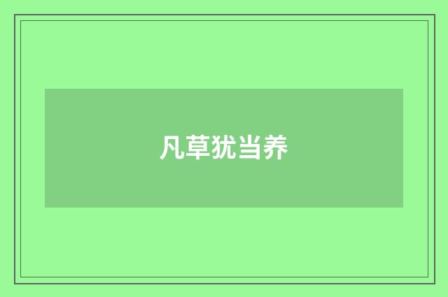 凡草犹当养