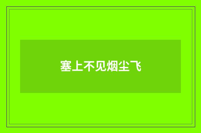 塞上不见烟尘飞