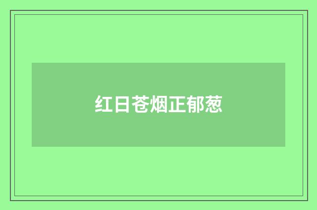 红日苍烟正郁葱