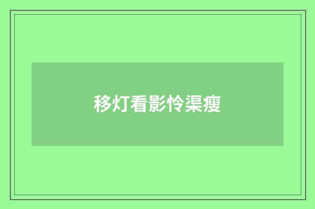 移灯看影怜渠瘦