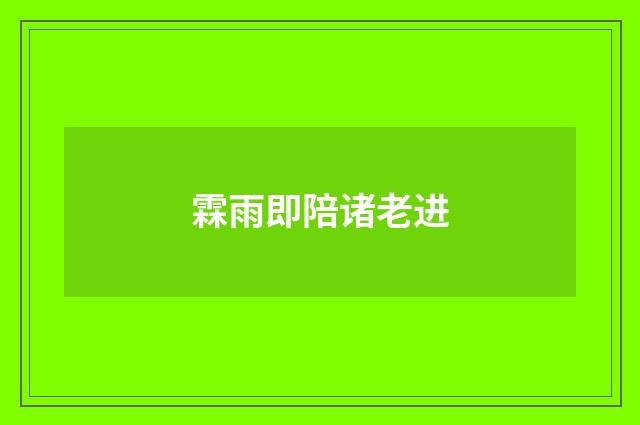 霖雨即陪诸老进