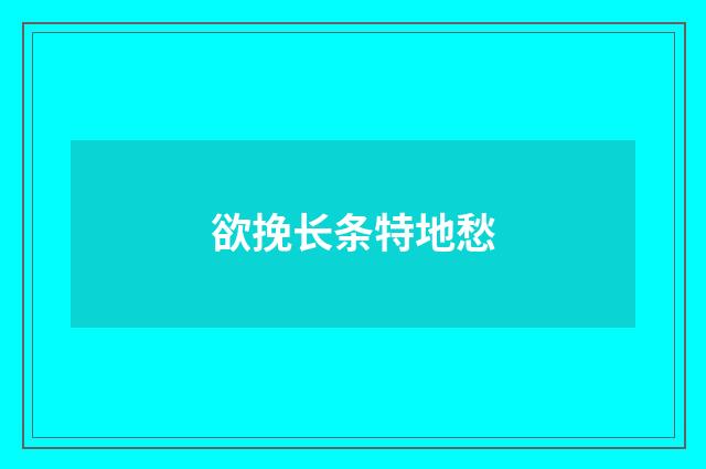 欲挽长条特地愁