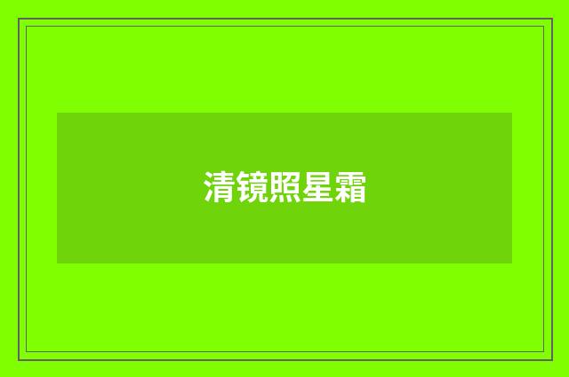 清镜照星霜