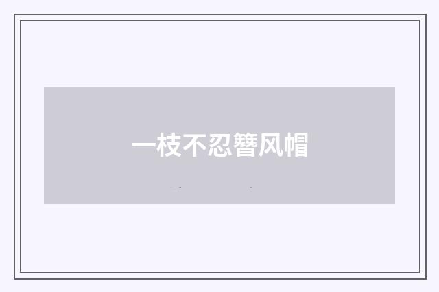 一枝不忍簪风帽