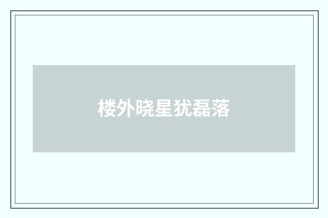 楼外晓星犹磊落