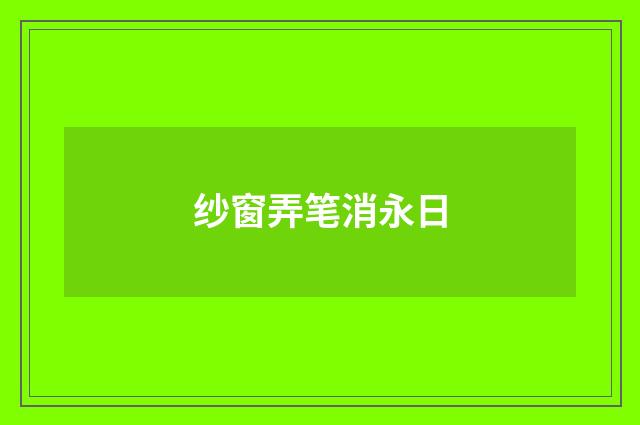 纱窗弄笔消永日