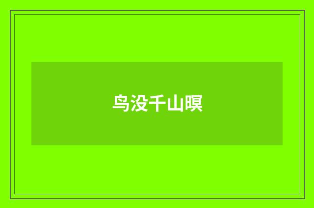 鸟没千山暝