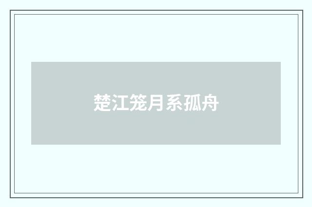 楚江笼月系孤舟