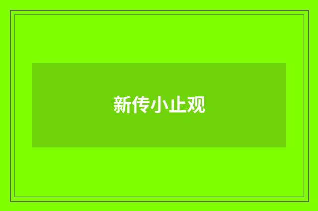 新传小止观