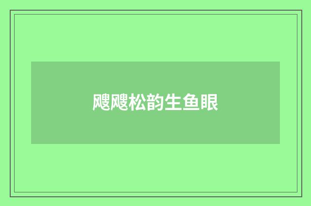 飕飕松韵生鱼眼