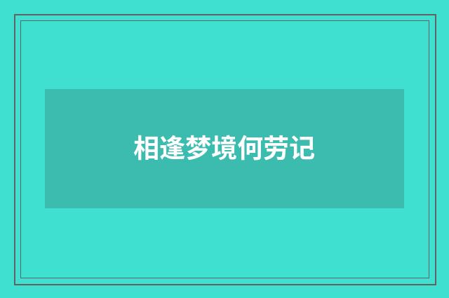 相逢梦境何劳记