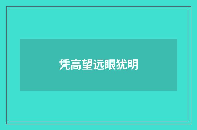 凭高望远眼犹明