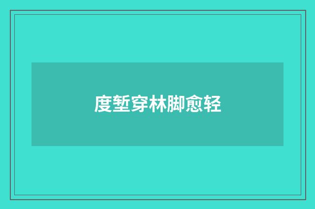 度堑穿林脚愈轻