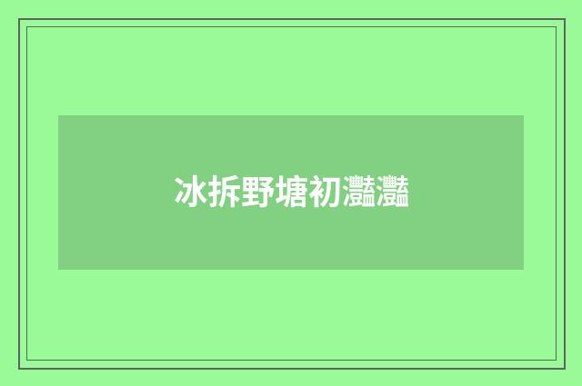 冰拆野塘初灩灩