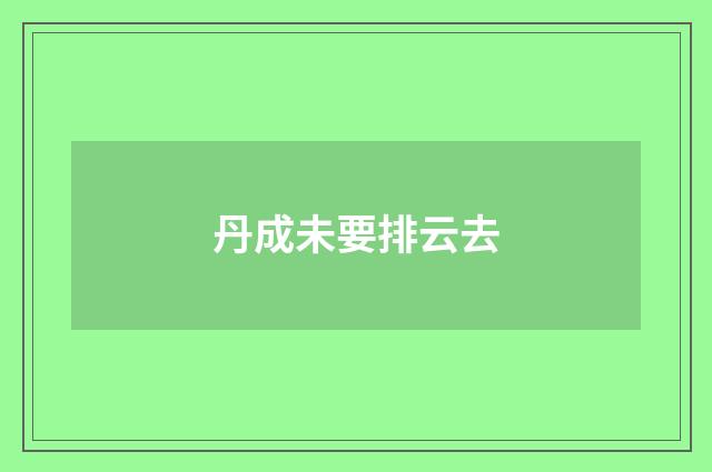 丹成未要排云去