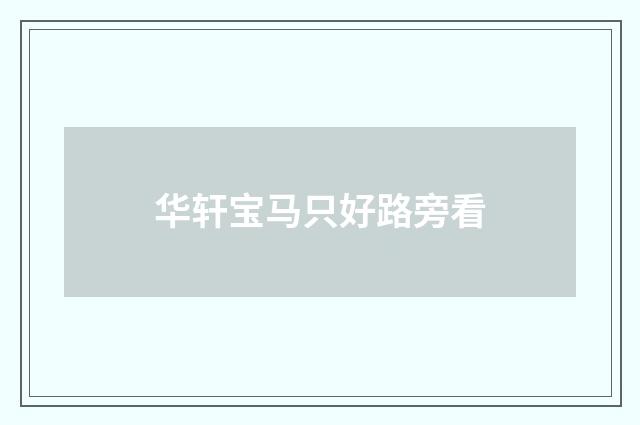 华轩宝马只好路旁看