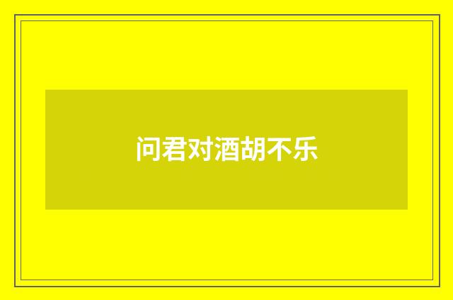 问君对酒胡不乐