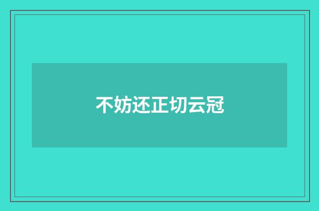 不妨还正切云冠