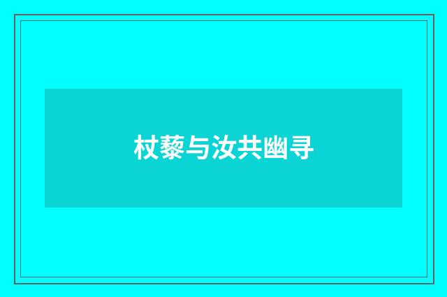 杖藜与汝共幽寻