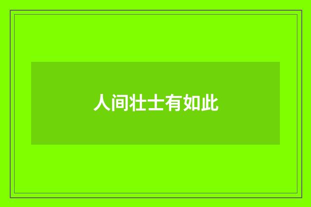 人间壮士有如此