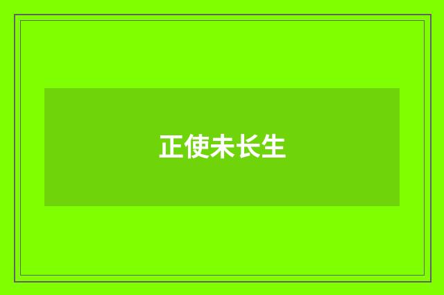 正使未长生