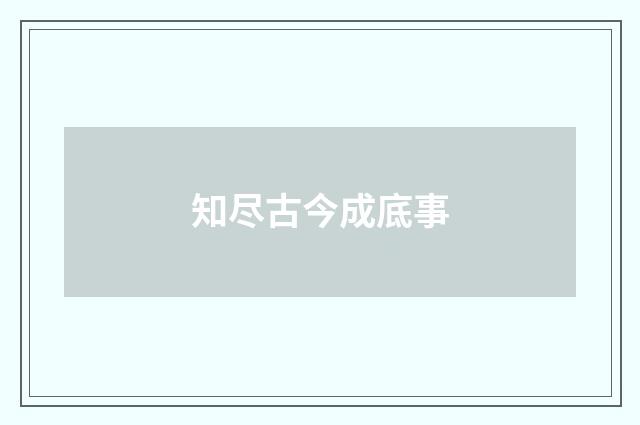 知尽古今成底事