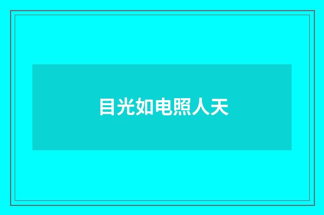 目光如电照人天