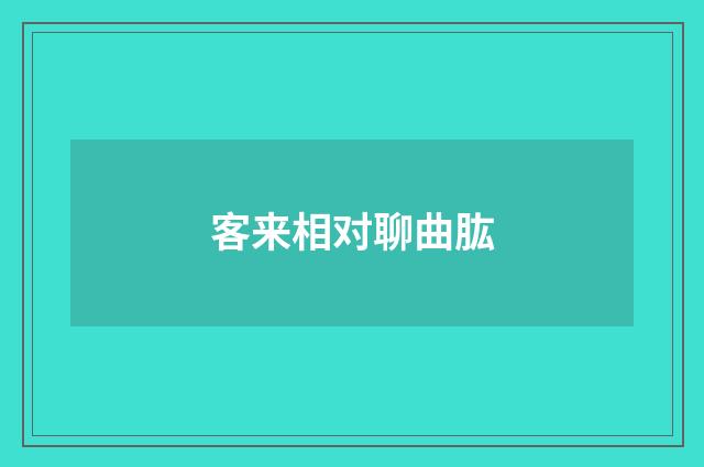 客来相对聊曲肱