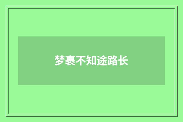 梦裹不知途路长