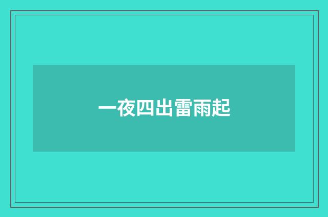 一夜四出雷雨起