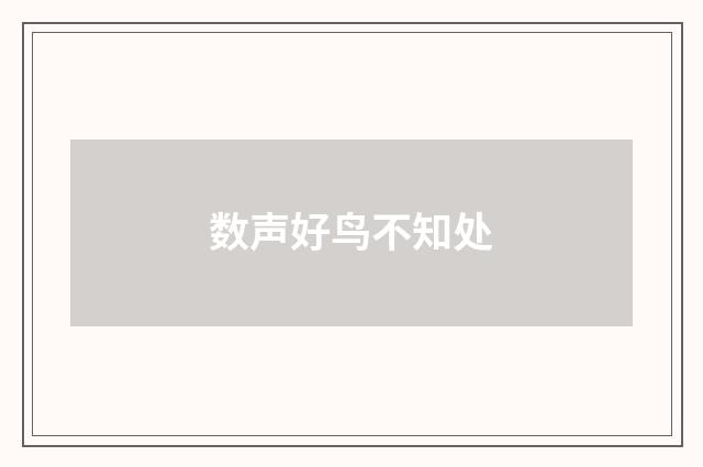 数声好鸟不知处