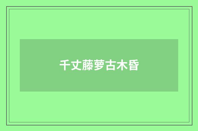 千丈藤萝古木昏