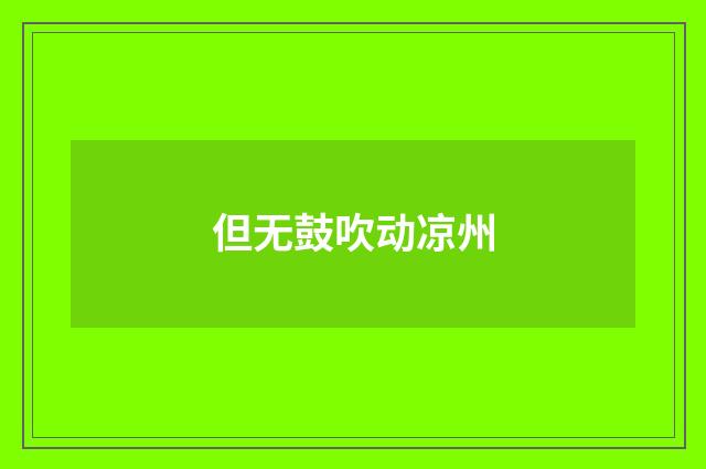但无鼓吹动凉州
