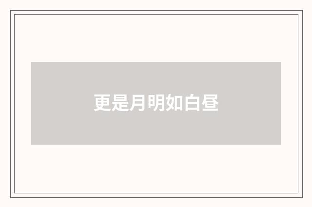 更是月明如白昼