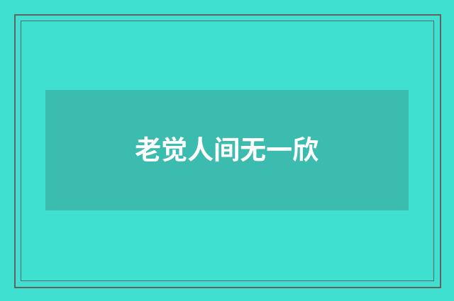 老觉人间无一欣