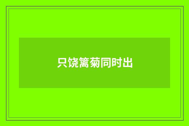 只饶篱菊同时出