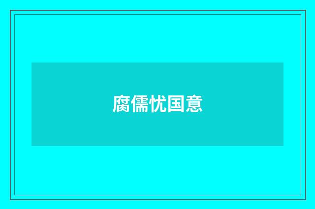 腐儒忧国意